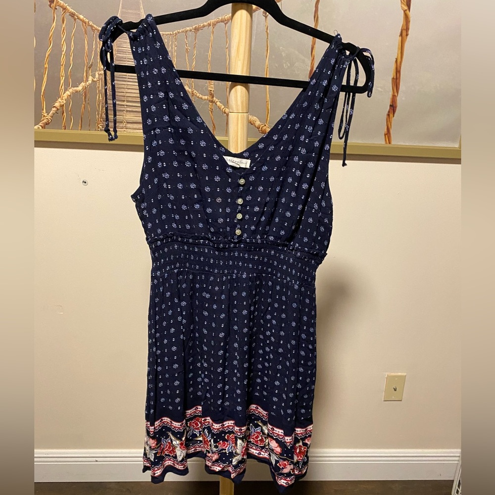 Floral V-Neck Smocked Fit & Flare Dress - Picture 2 of 5